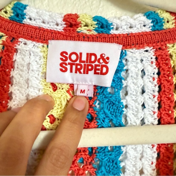 Solid & Striped The Lola Pullover Crochet Long Sleeved Split Cuffs - Picture 8 of 14